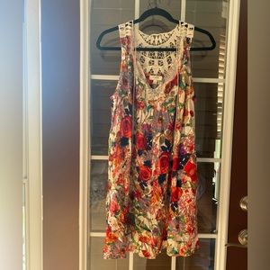 Colorful flowy flower dress.